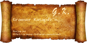 Graeser Katapán névjegykártya